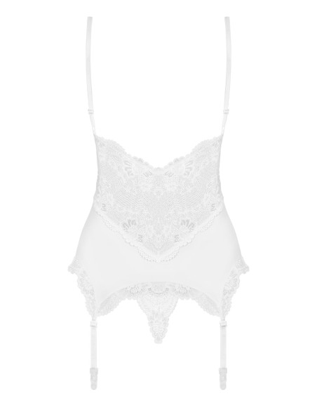 Bielizna-810-COR-2 gorset i stringi biały  S/M