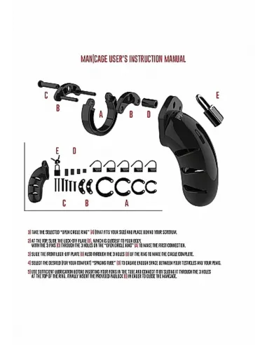 Model 01 - Chastity - 3.5"" - Cock Cage - Black