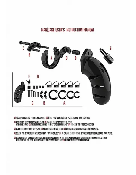 Model 01 - Chastity - 3.5"" - Cock Cage - Black