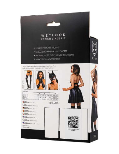 Glossy Marisa, dress, wetlook, black, M