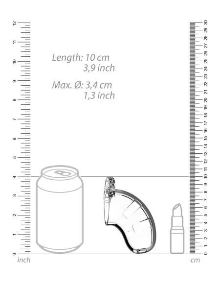 Model 15 - Chastity - 3.5"""" - Cock Cage - Transparent