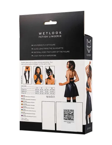 Glossy Marisa, dress, wetlook, black, L