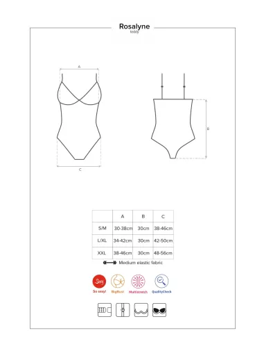 Bielizna-Rosalyne body czerwone  S/M