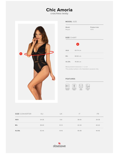 Chic Amoria body otwarte   XS/S