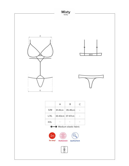 Bielizna-Mixty body czarne  S/M