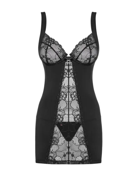 Bielizna-Heartina koszulka i stringi czarna L/XL