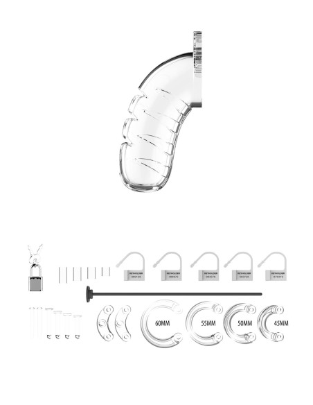 Model 16 - Chastity - 4.5"""" - Cock Cage - Transparent