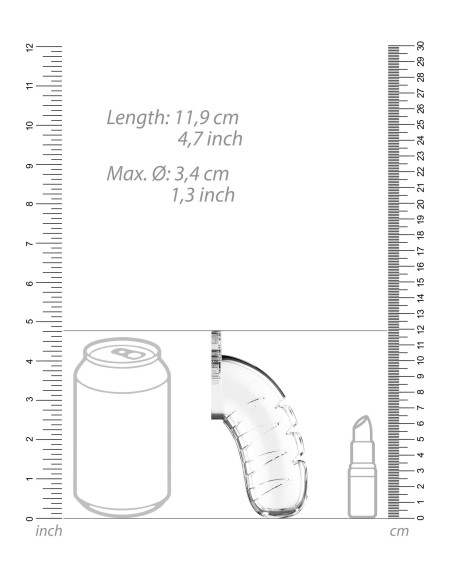 Model 16 - Chastity - 4.5"""" - Cock Cage - Transparent