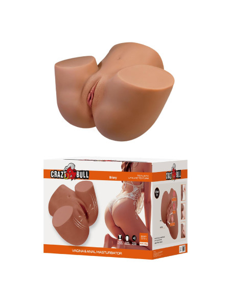 Crazy Bull Briony Realistic Vagina & Anal Masturbator with Vibrations – Brown