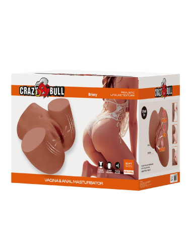 Crazy Bull Briony Realistic Vagina & Anal Masturbator with Vibrations – Brown
